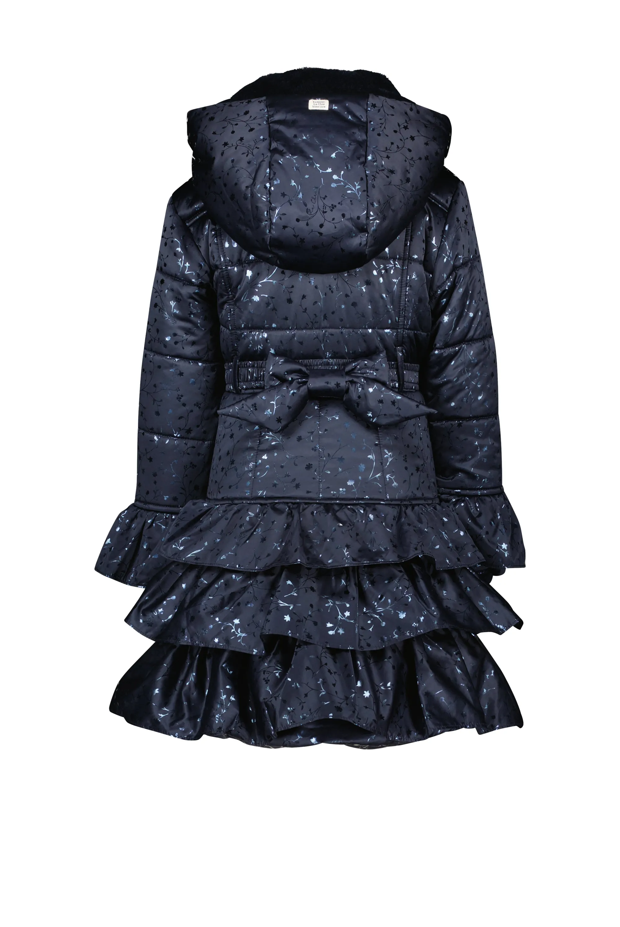 ♥ BOUQUET ♥ ruffle coat AOP *Blue Navy & Foil*