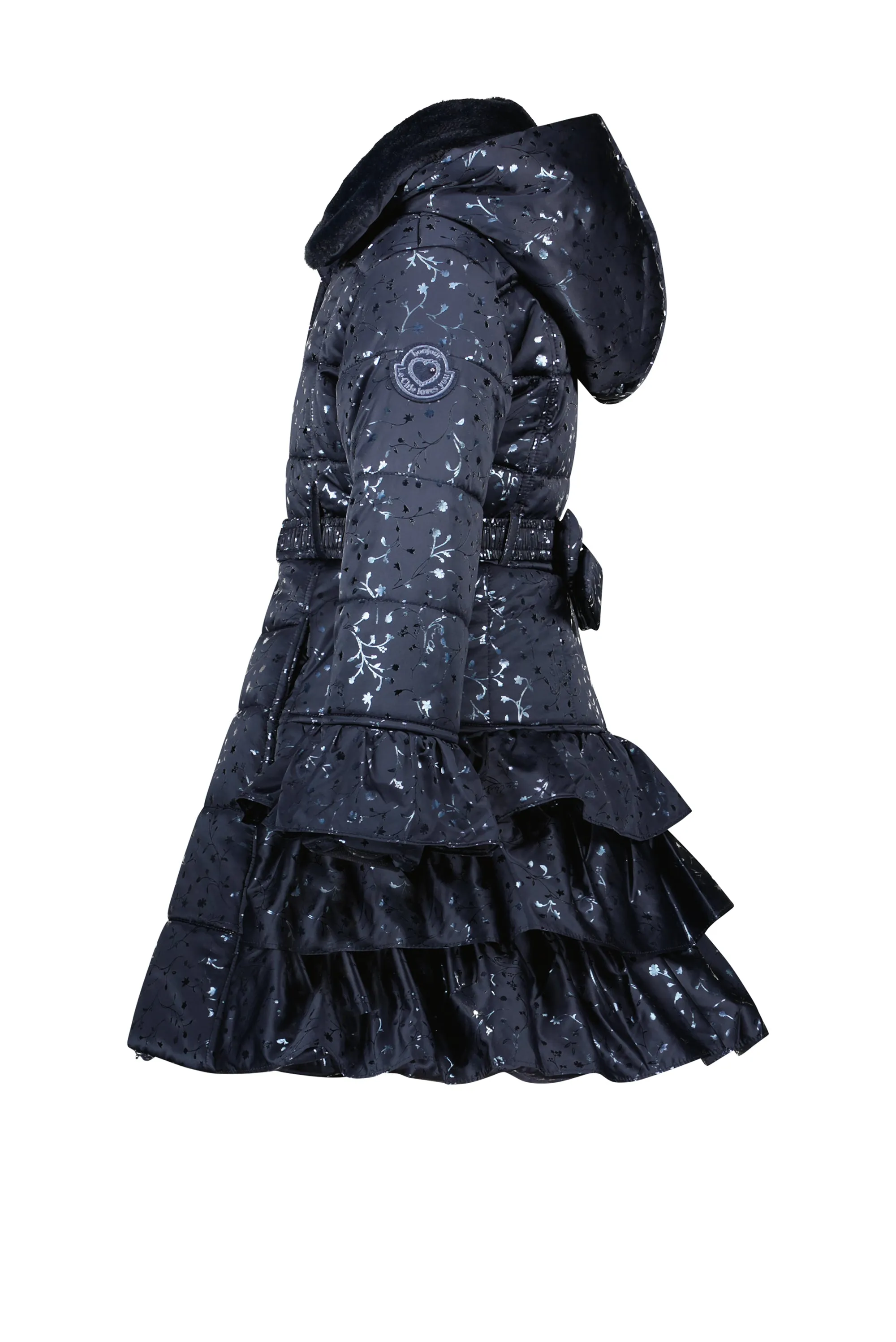 ♥ BOUQUET ♥ ruffle coat AOP *Blue Navy & Foil*