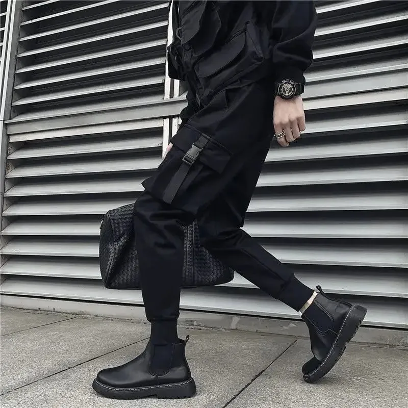 Aidase Male Trousers Black Slim Autumn Men's Cargo Pants Luxury Spandex Fashion Y2k Cotton Nylon Designer Street Loose Big Size Emo