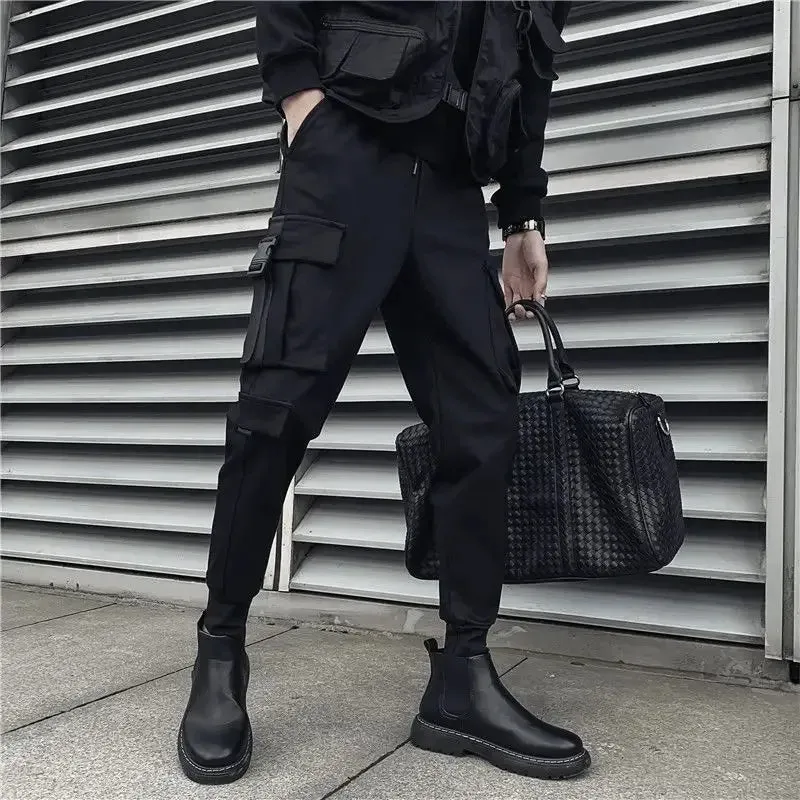 Aidase Male Trousers Black Slim Autumn Men's Cargo Pants Luxury Spandex Fashion Y2k Cotton Nylon Designer Street Loose Big Size Emo