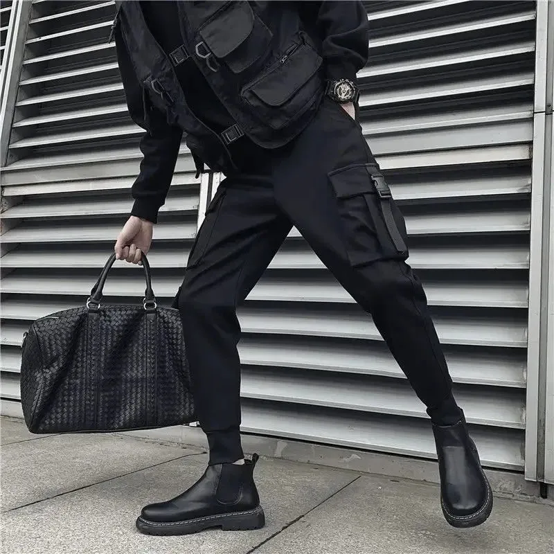 Aidase Male Trousers Black Slim Autumn Men's Cargo Pants Luxury Spandex Fashion Y2k Cotton Nylon Designer Street Loose Big Size Emo