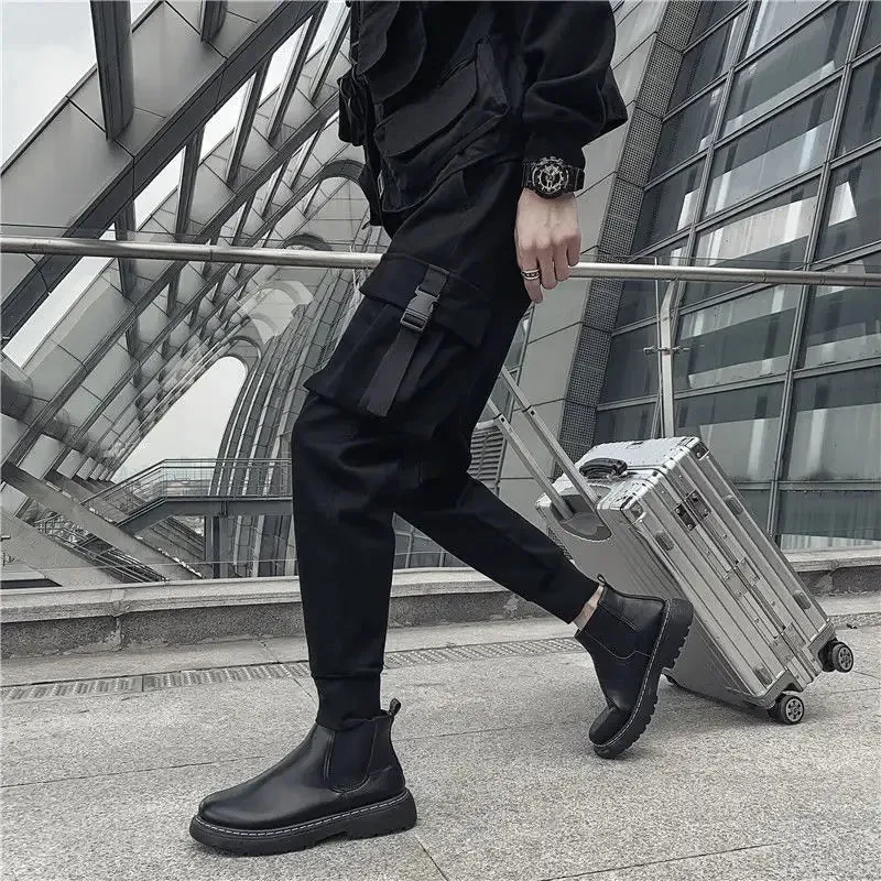 Aidase Male Trousers Black Slim Autumn Men's Cargo Pants Luxury Spandex Fashion Y2k Cotton Nylon Designer Street Loose Big Size Emo