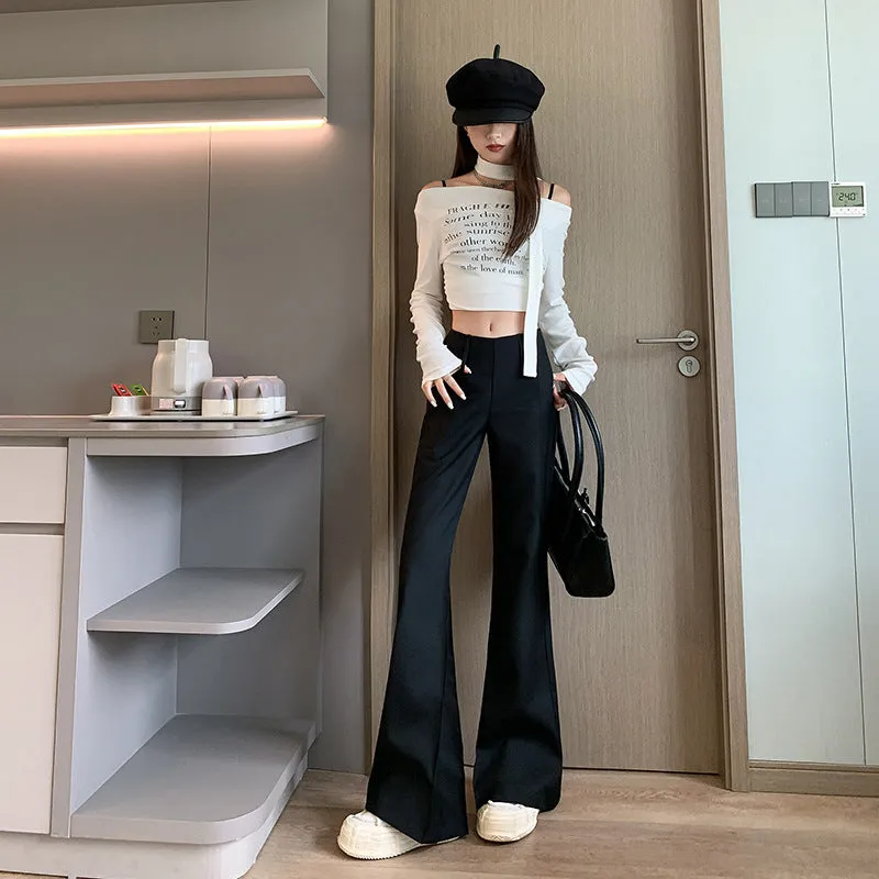 Aiertu fashion outfits High-Grade Casual Pants for Women Autumn and Winter Low Waist Slim Fit Comfortable Fashion Single Pants Fleece-lined Suit Pants