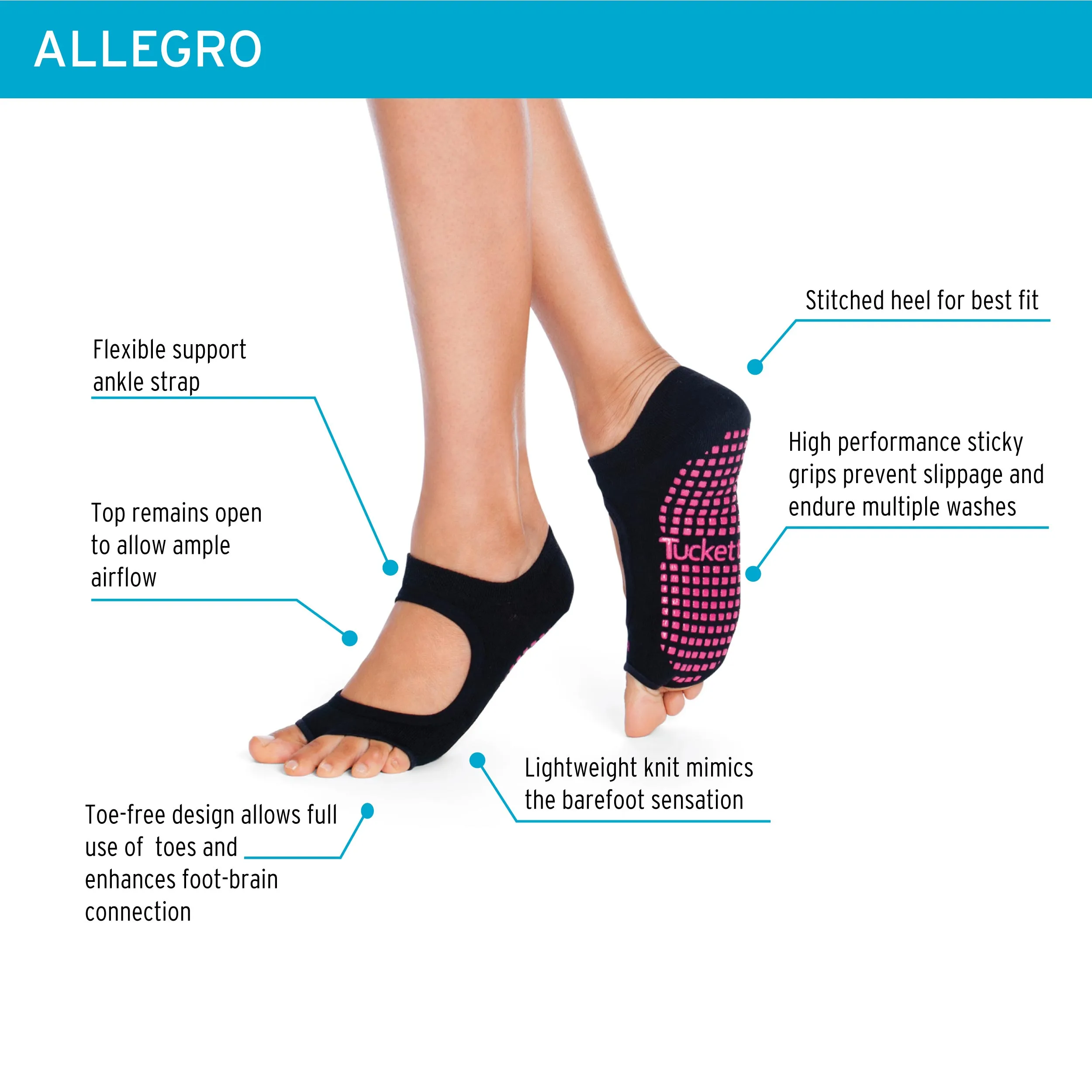 Allegro - Blush Leopard - Grip Socks