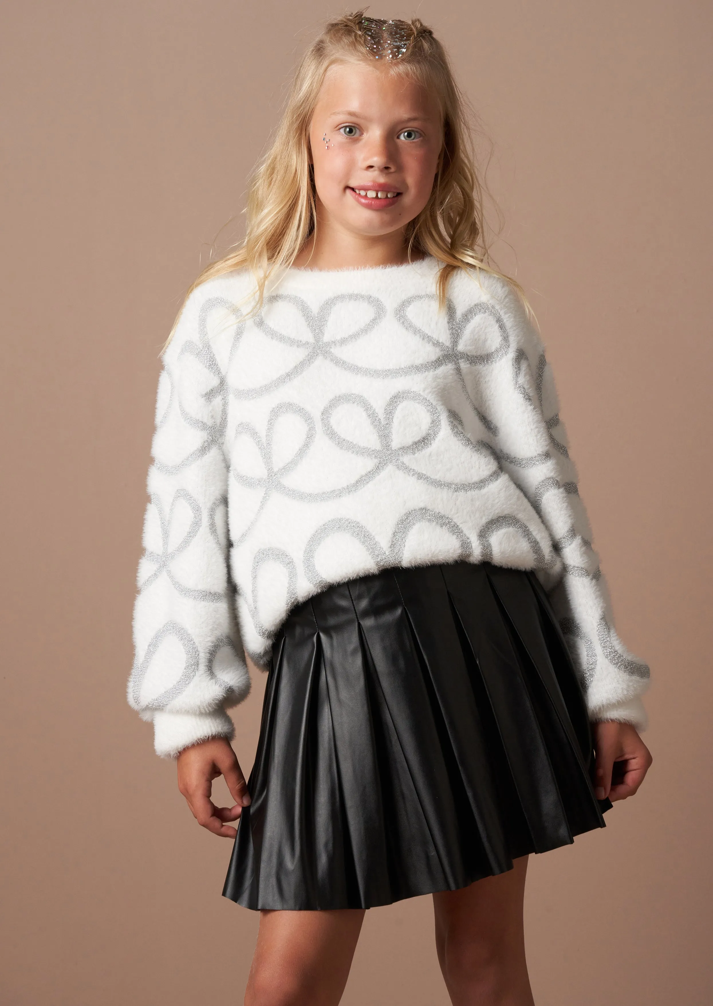 Ana White Lurex Fluffy Jumper