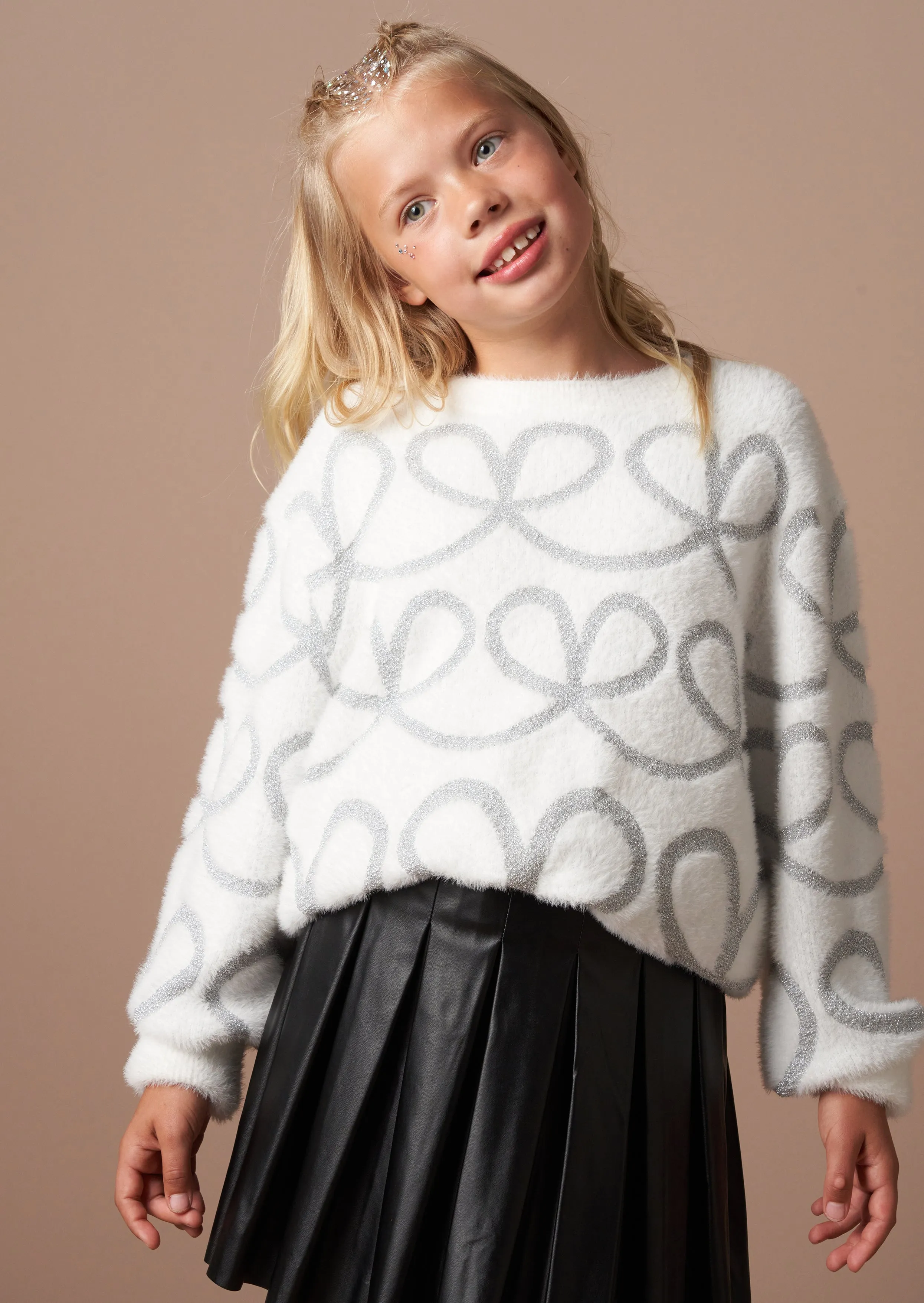 Ana White Lurex Fluffy Jumper