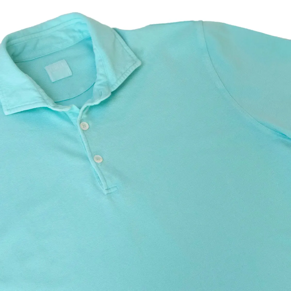 Aqua Blue 100% Cotton Pique Polo Shirt