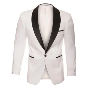 Ash All White Snake Skin Tuxedo Blazer