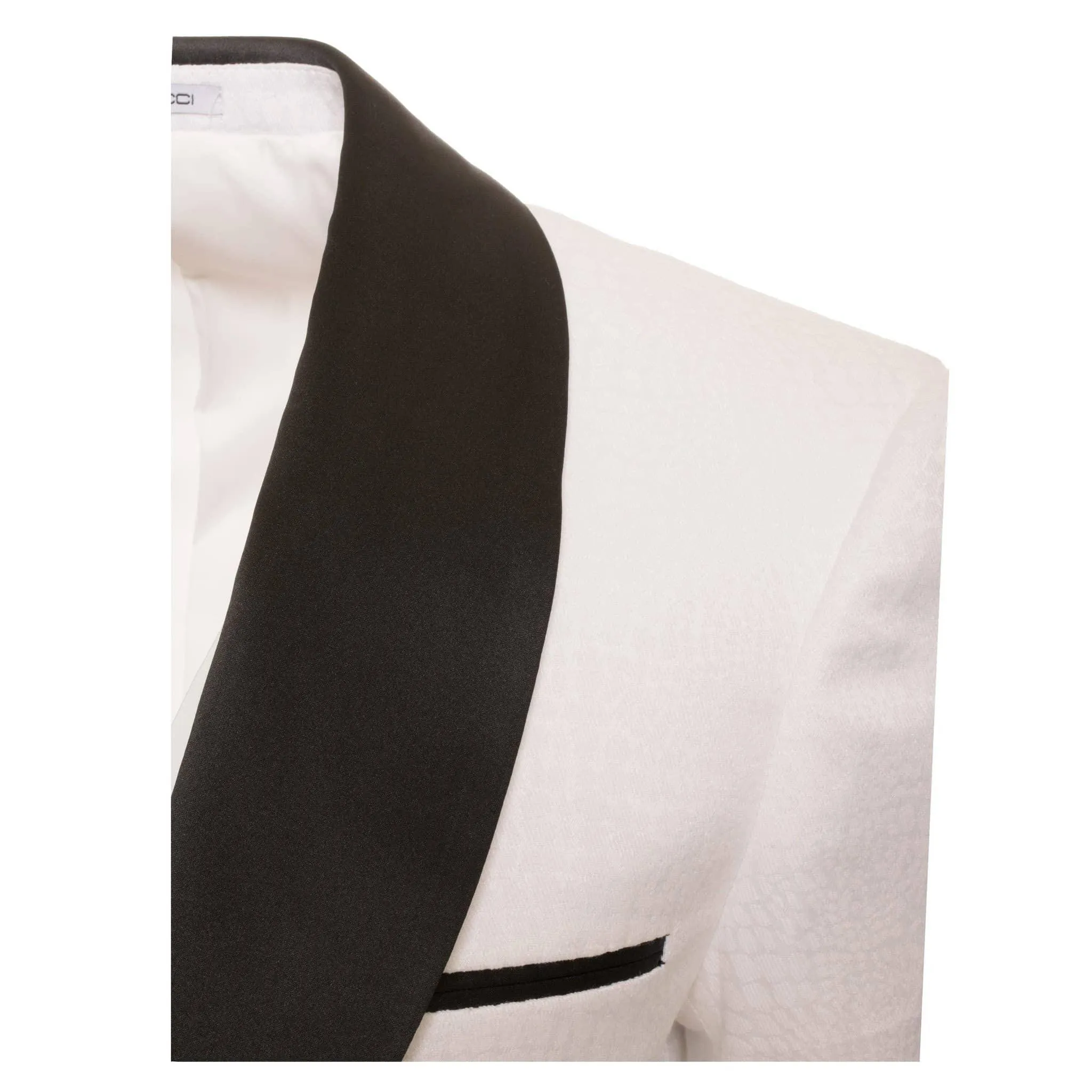 Ash All White Snake Skin Tuxedo Blazer