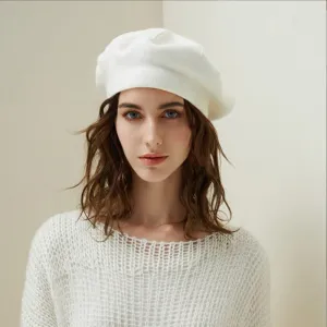 Autumn and Winter Textured Knitted Beret Hats