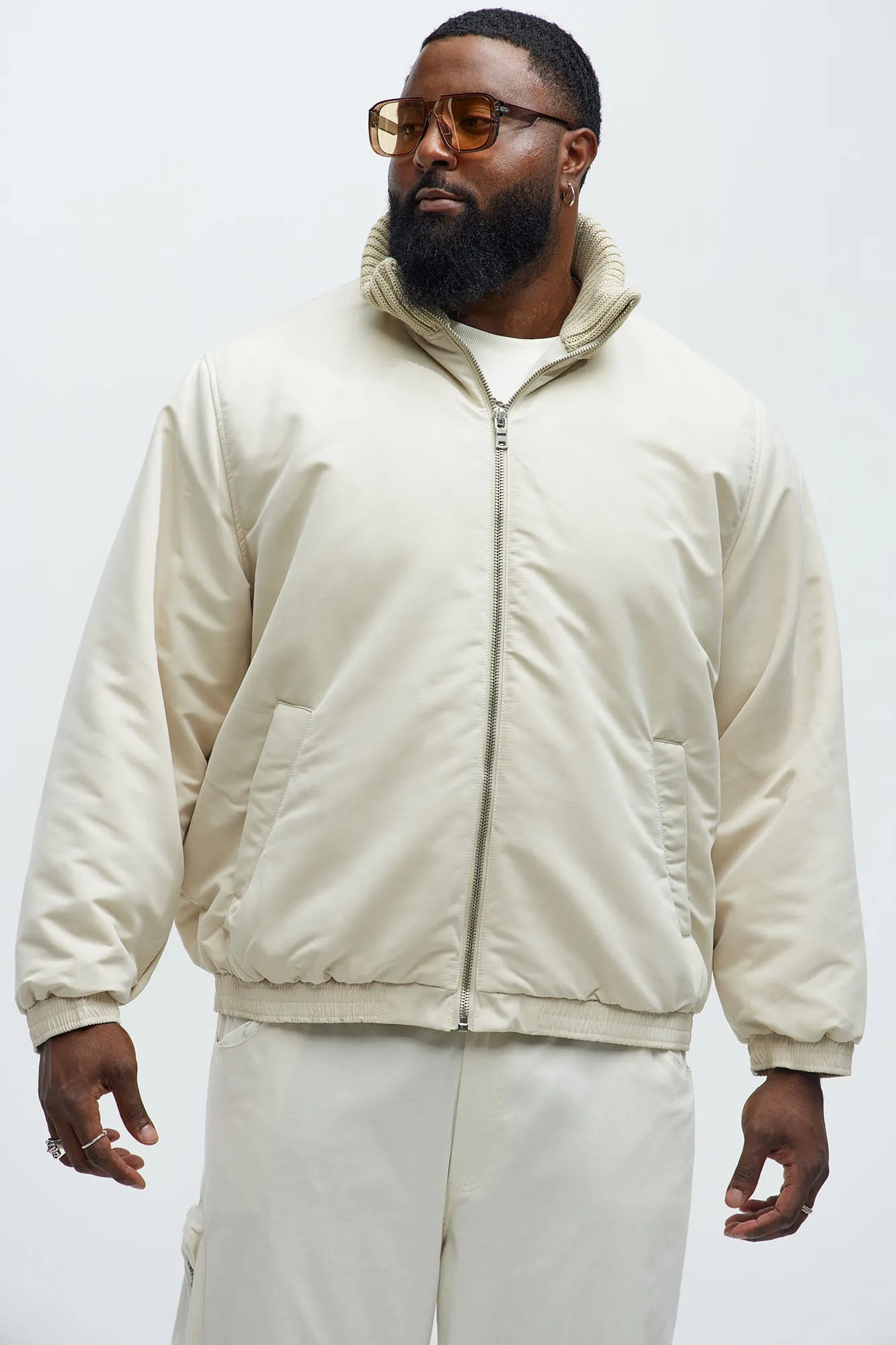 Back To U Bomber Jacket - Beige