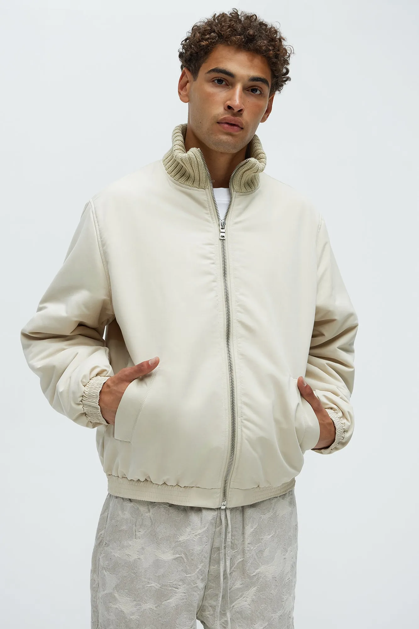 Back To U Bomber Jacket - Beige