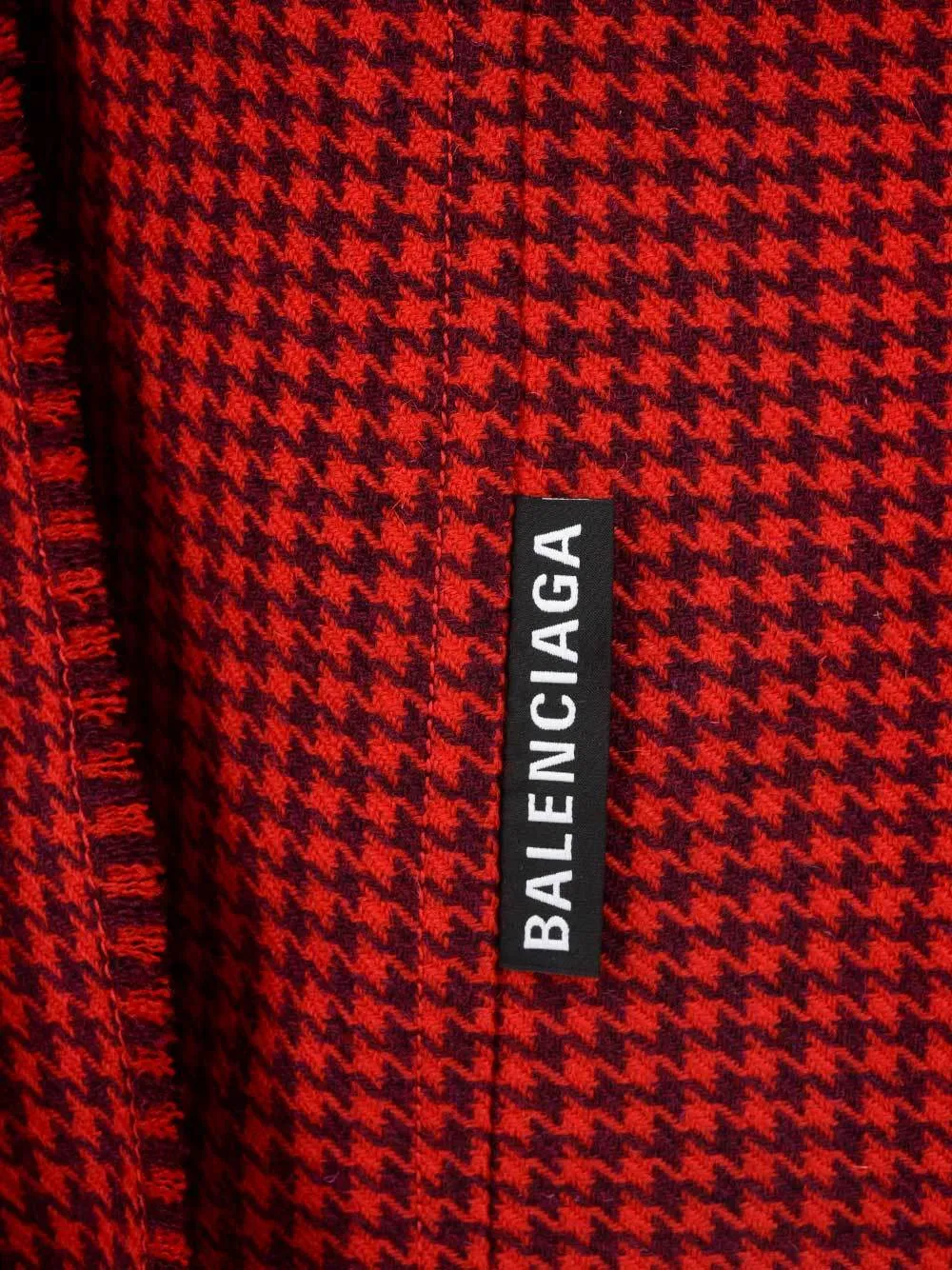 Balenciaga Scarf Detail Checkered Single Breasted Coat