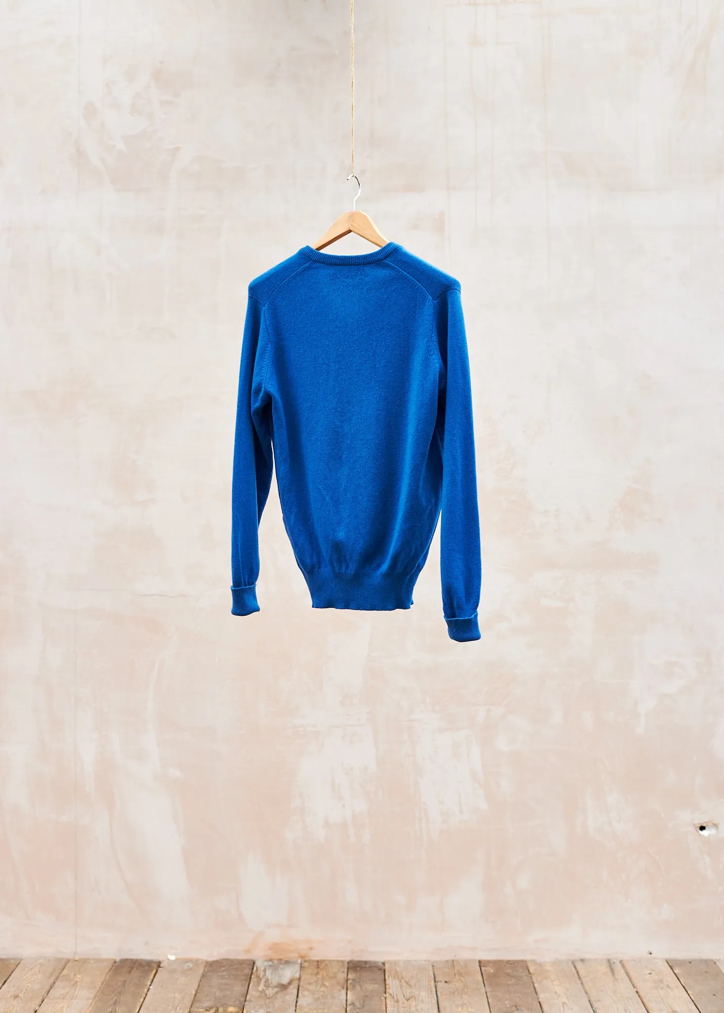 Ballantyne 100% Thick Blue Cashmere V-Neck/ S