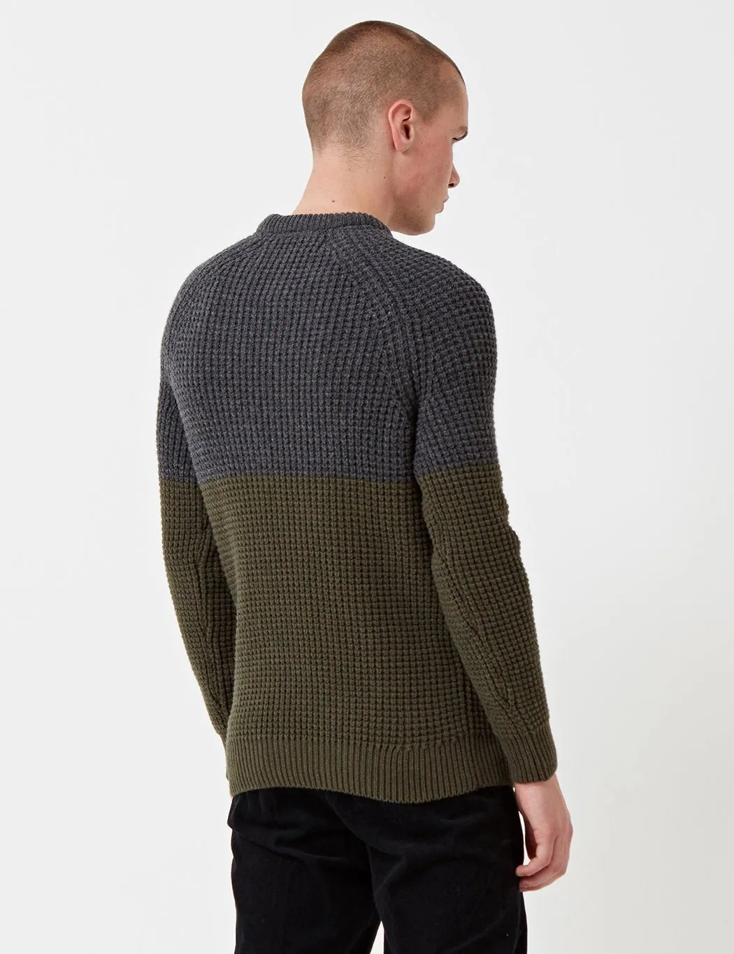 Barbour x Wood Wood Barns Ness Knit Jumper - Grey Marl