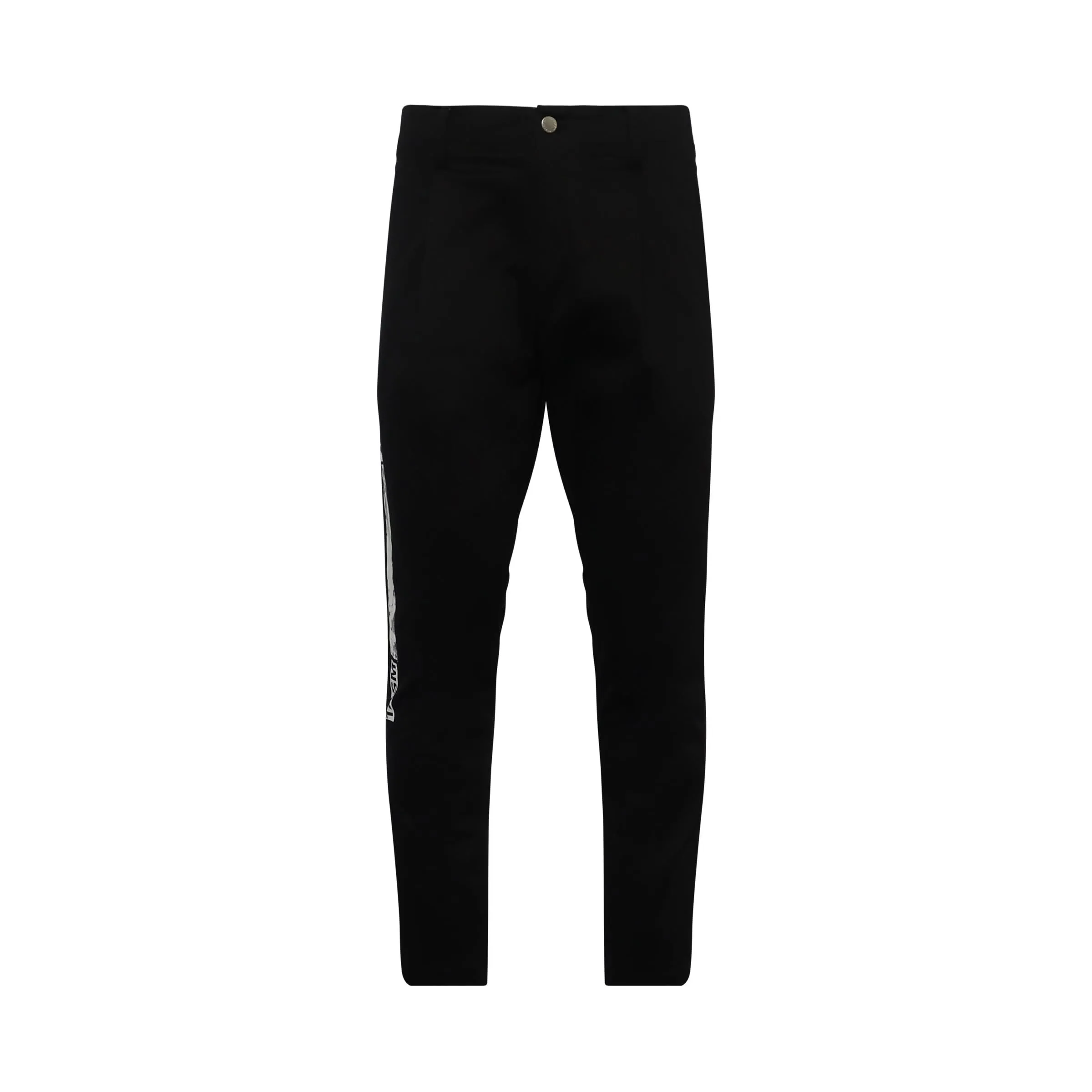 Barcode Print Chino Pants in Black