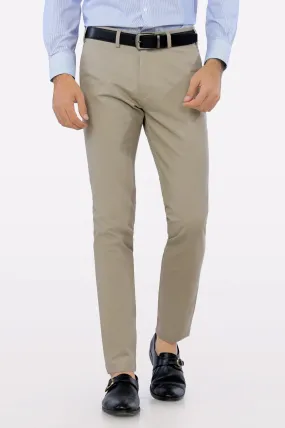 Beige Smart Fit Cotton Chino