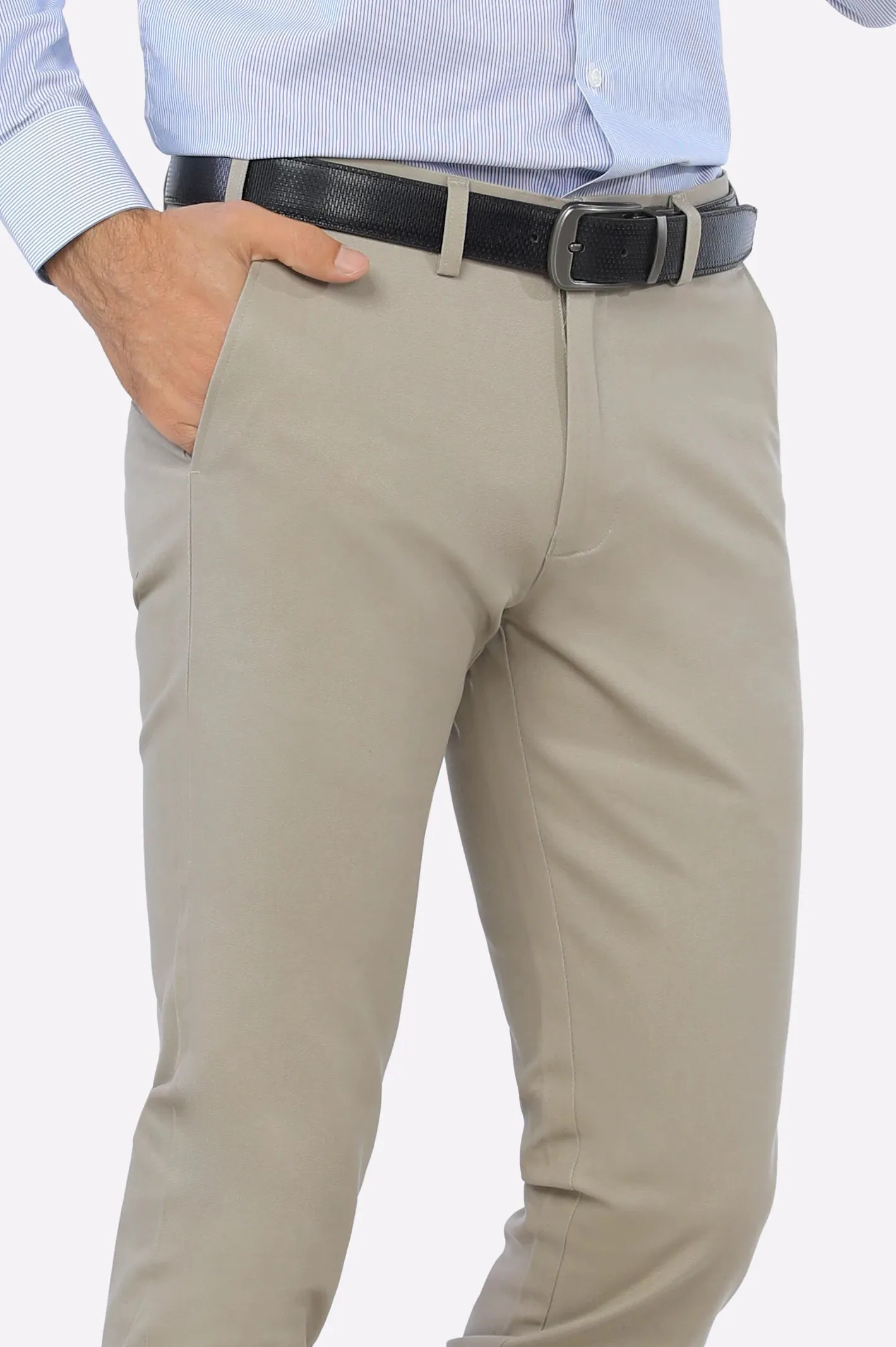 Beige Smart Fit Cotton Chino