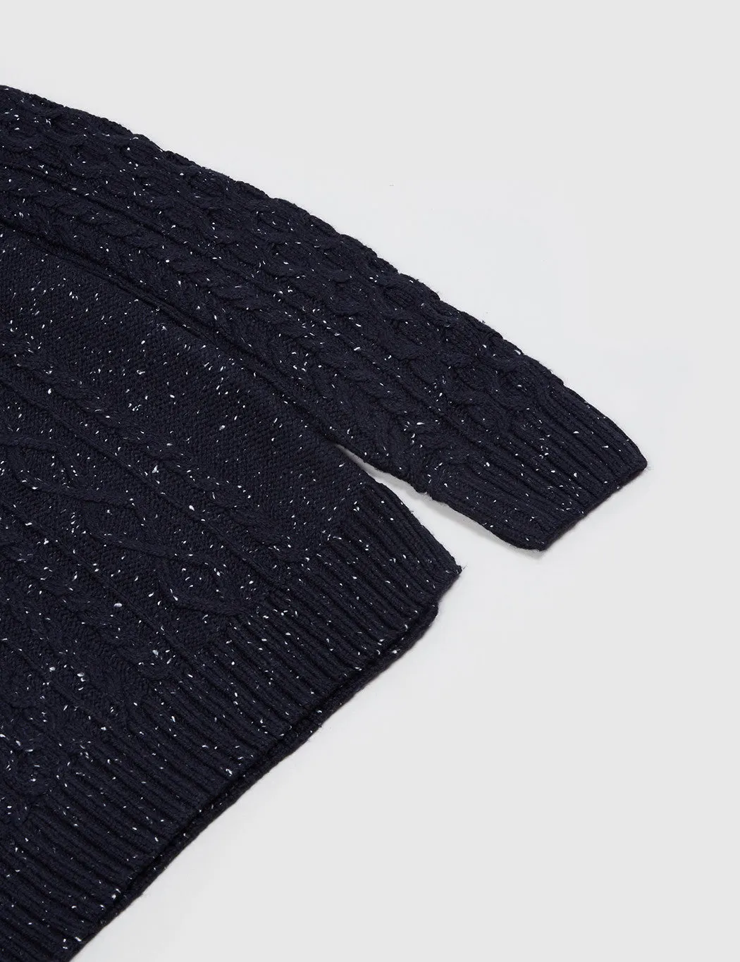 Bellfield Cheveley Cable Knit Jumper - Navy