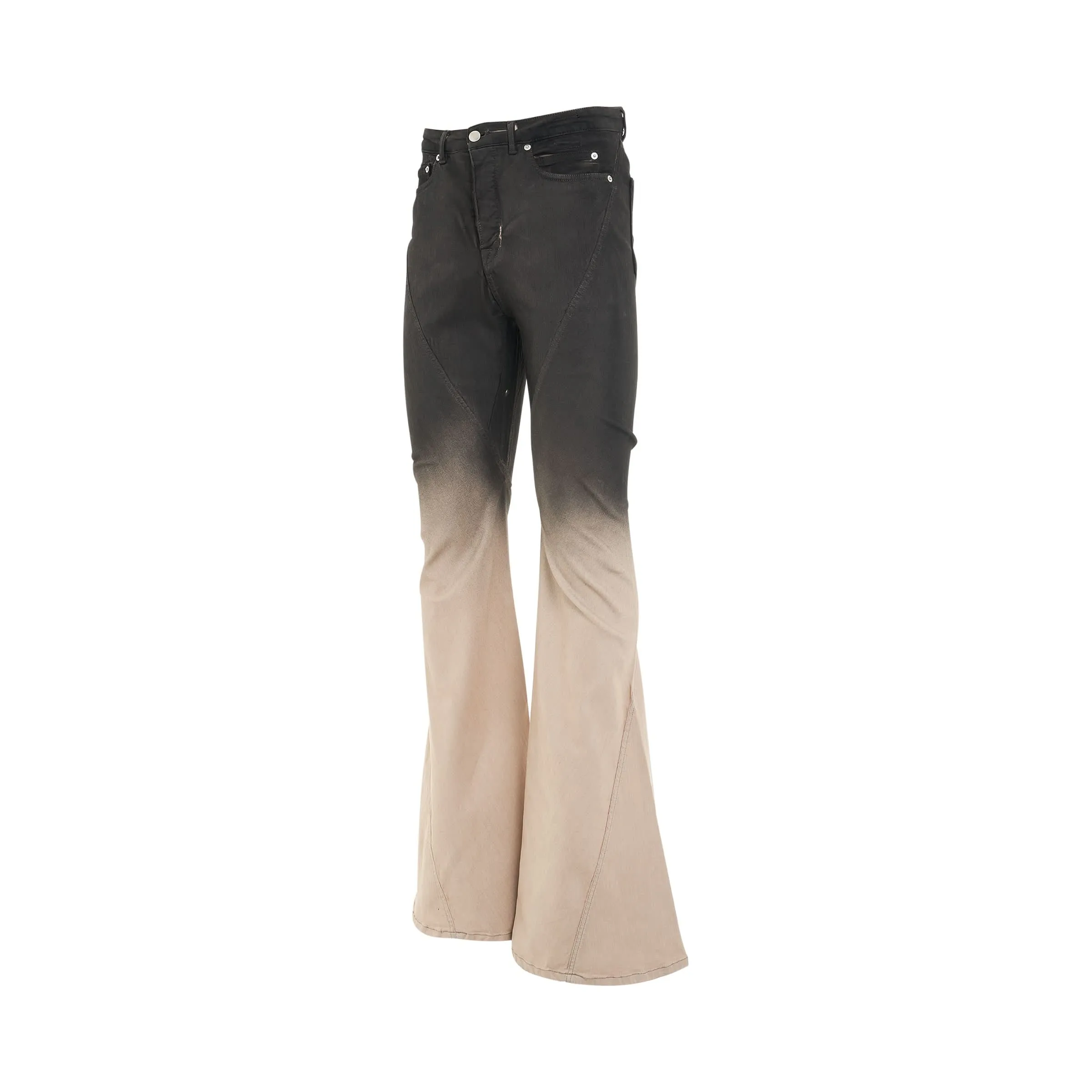 Bias Bootcut Denim Pants in Black/Pearl