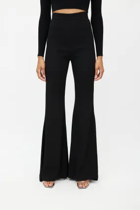 Black Flared Palazzo Trouser