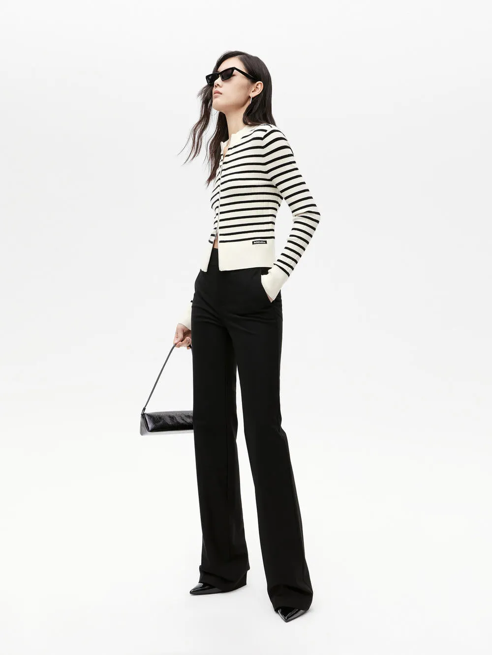 Black Flared Suit Pants