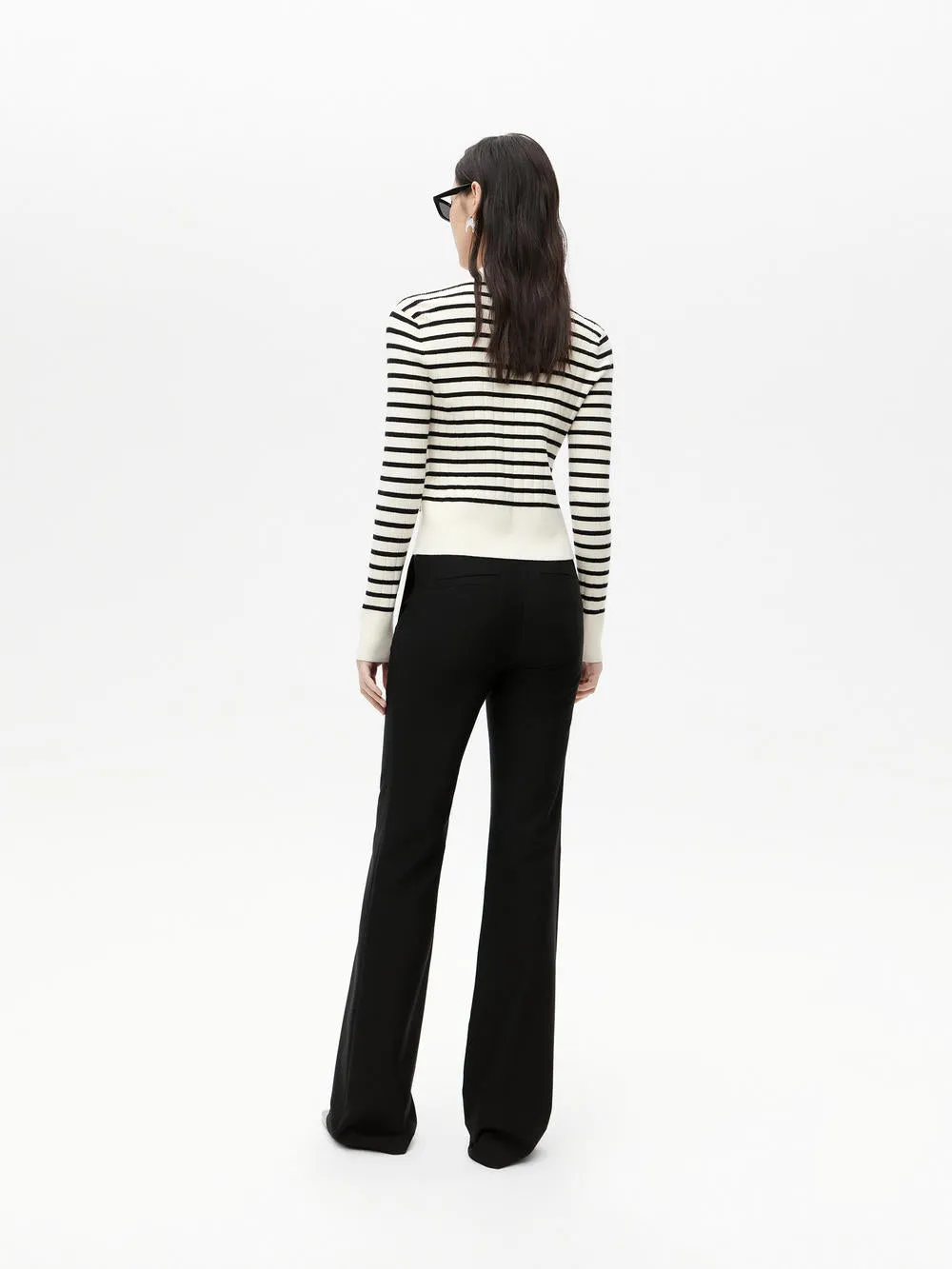 Black Flared Suit Pants