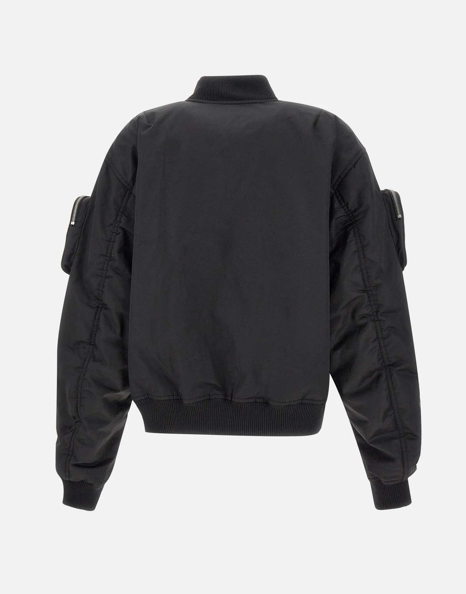 Black Satin Bomber Jacket for Women