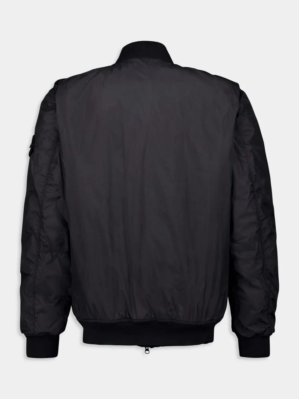 Black Wind-Resistant Bomber Jacket