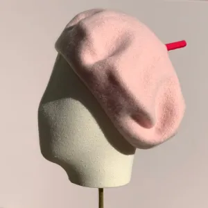 Bonnie Wool Beret in Pale Pink