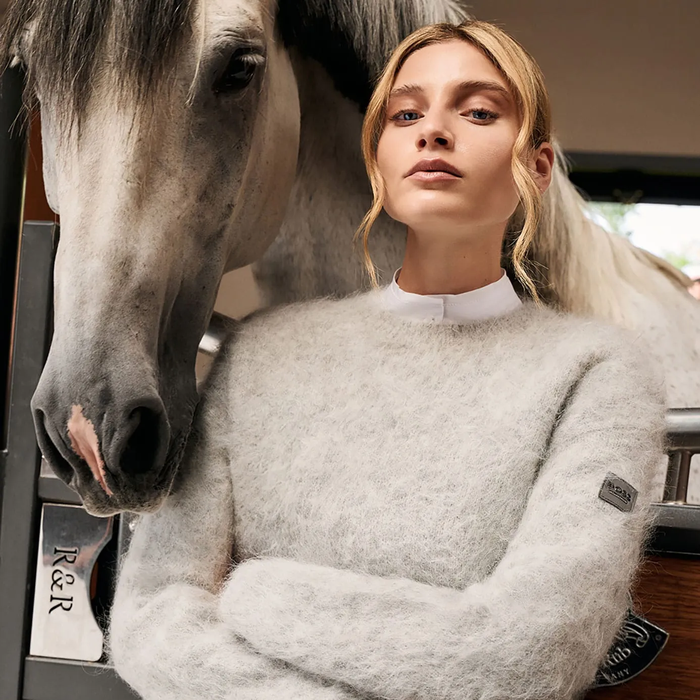 BOSS Equestrian Pearl Luxury Jumper - Grey