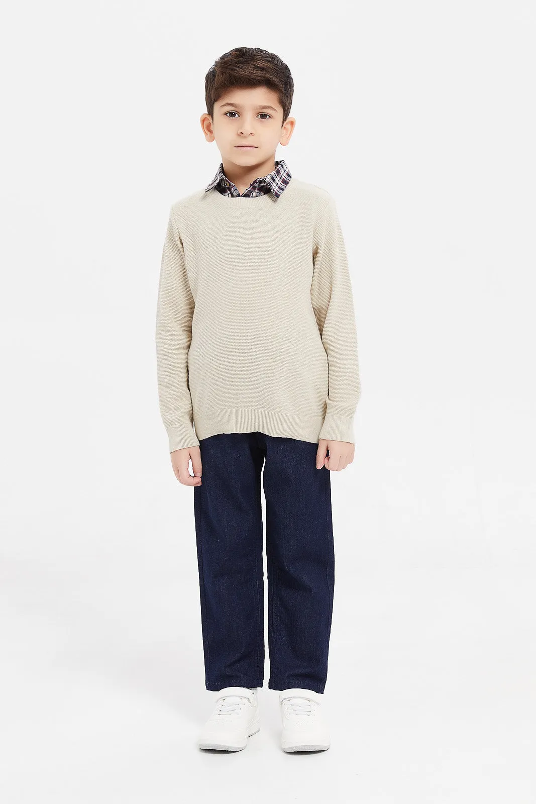 Boys Navy Pullon Jeans