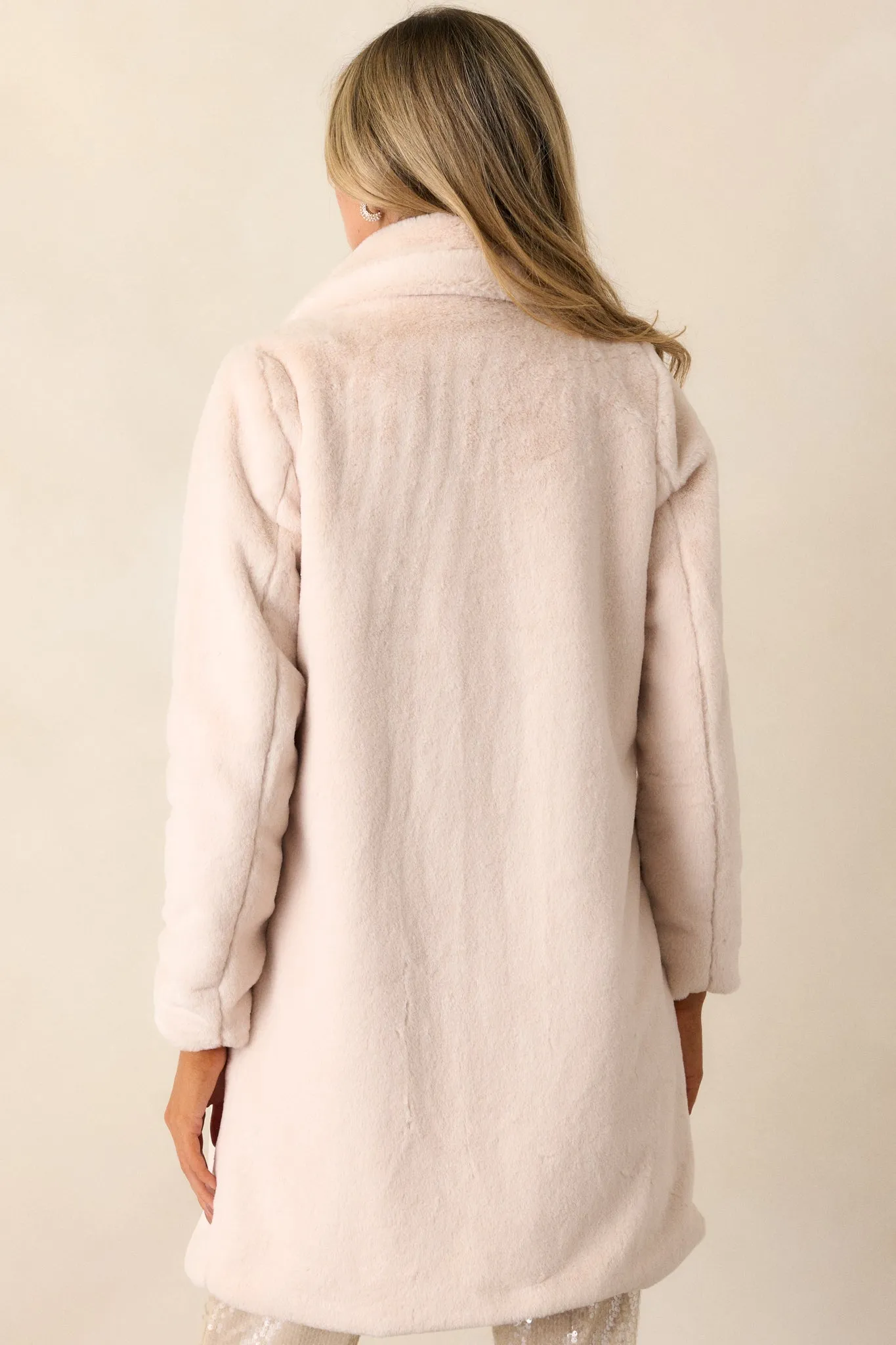 Breath of Fresh Air Oatmeal Faux Fur Coat