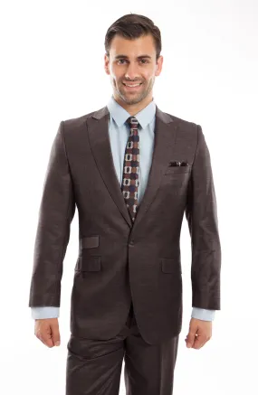 Brown 2-PC Slim Fit Performance Stretch Suits For Men