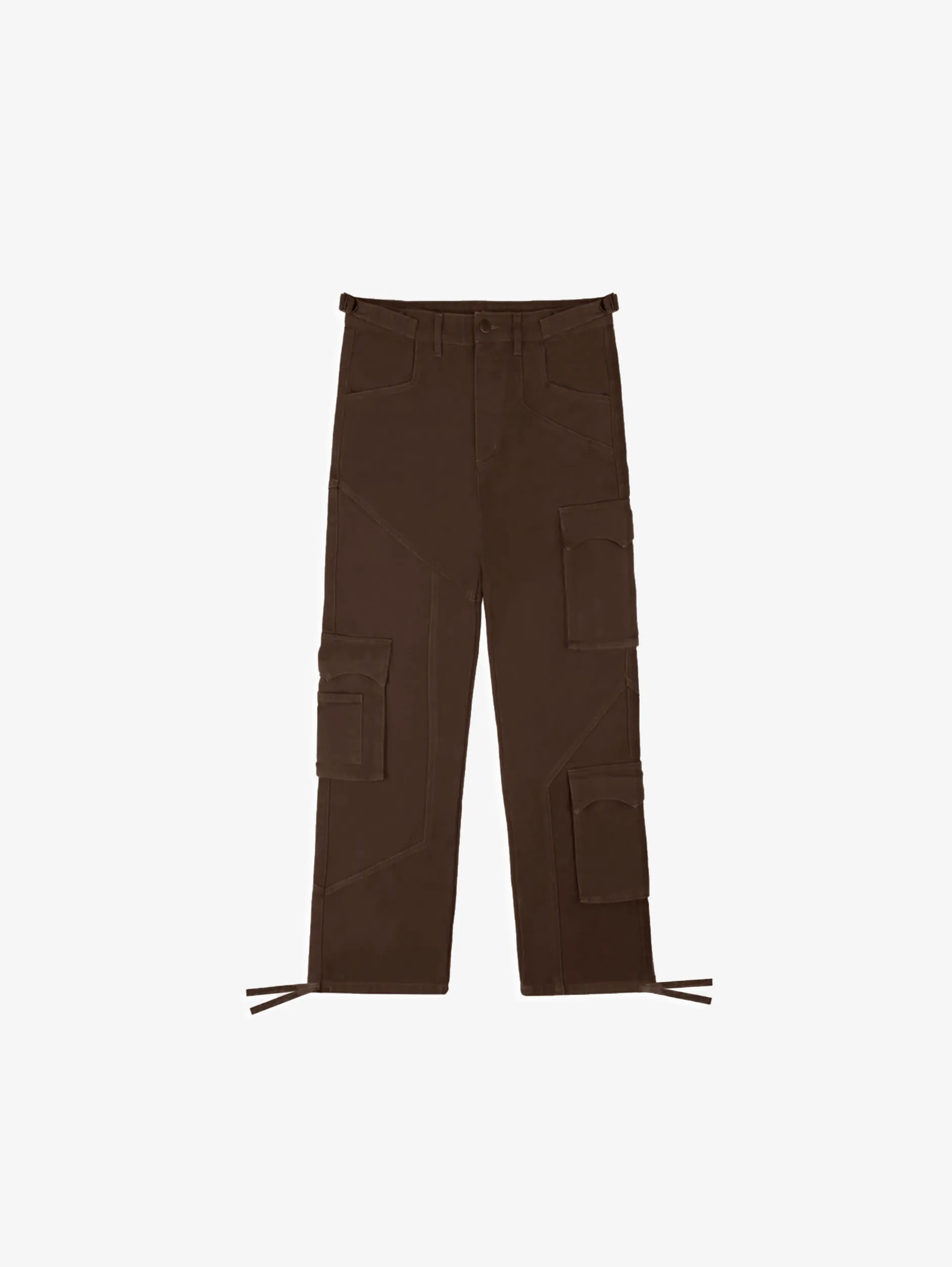 BROWN WASHED DECONSTRUCTED CARGO PANTS