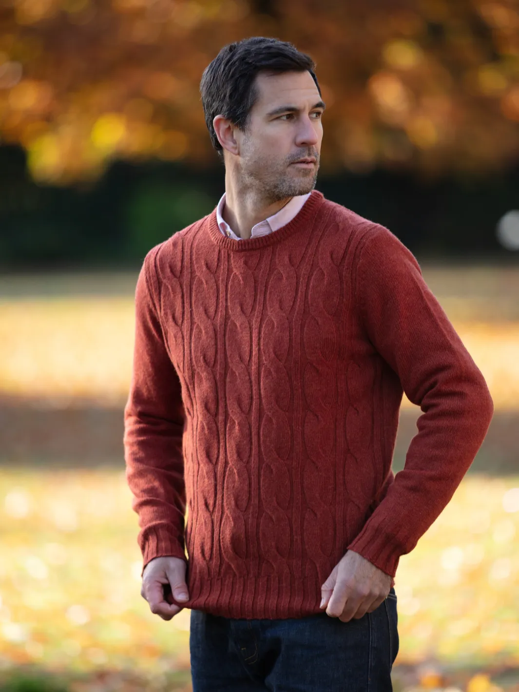 Cable Knit Jumper - Rust