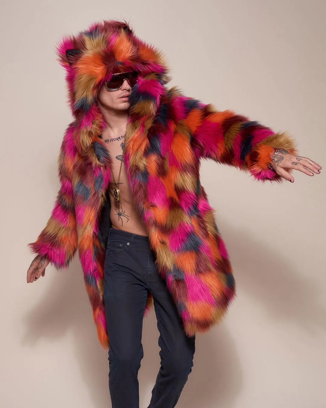 Calico Leopard Classic Faux Fur Coat | Men's