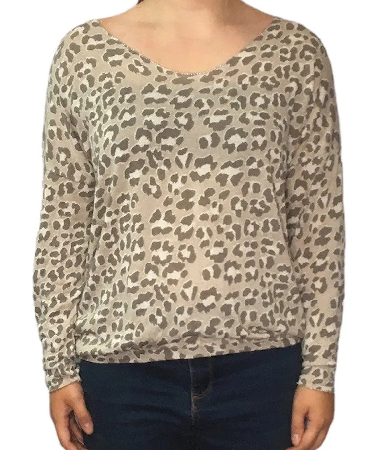 Carla Leopard Print V-Neck Jumper (3 Colours)