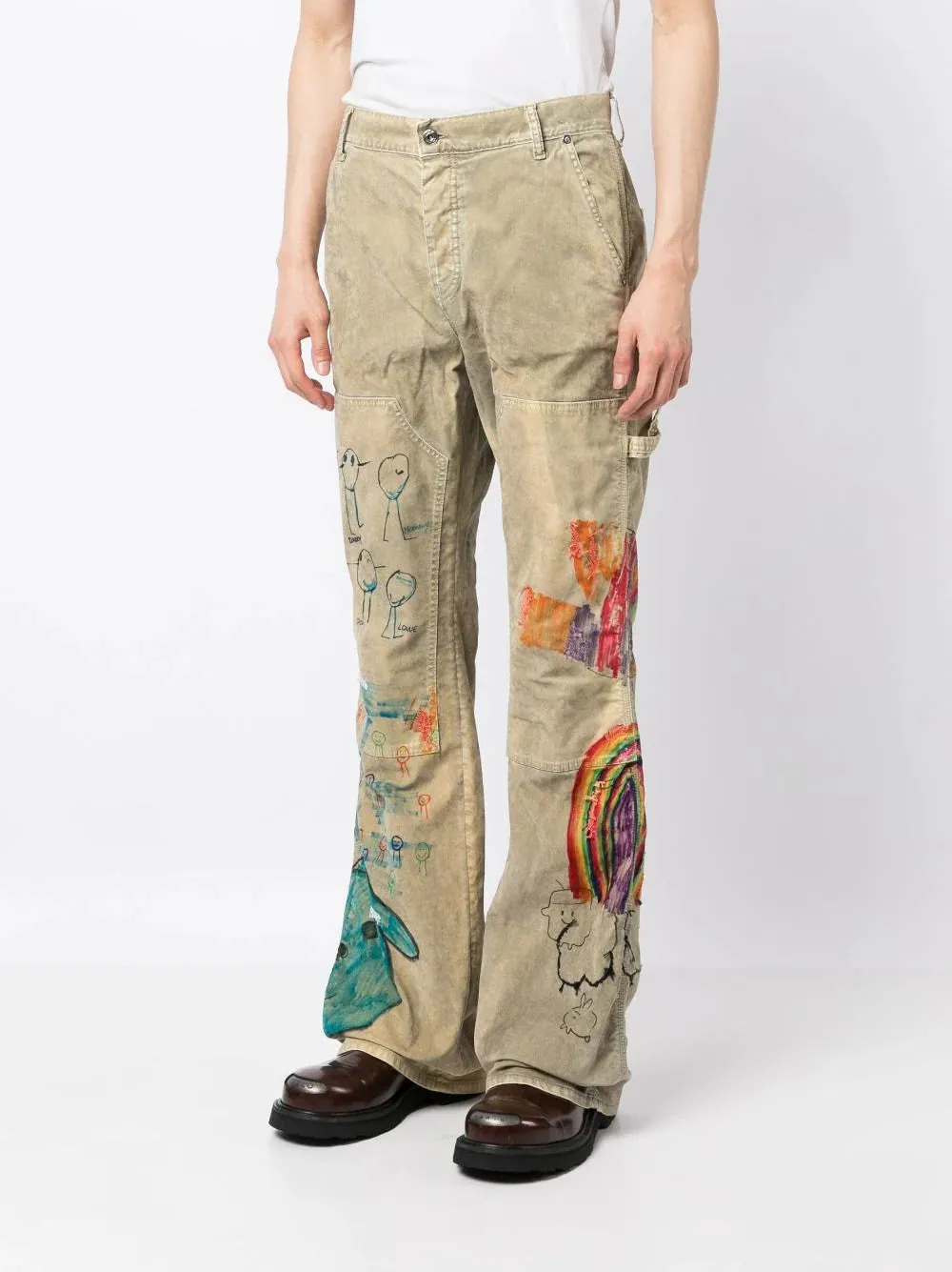 Cartoon Flared Carpenter Pants