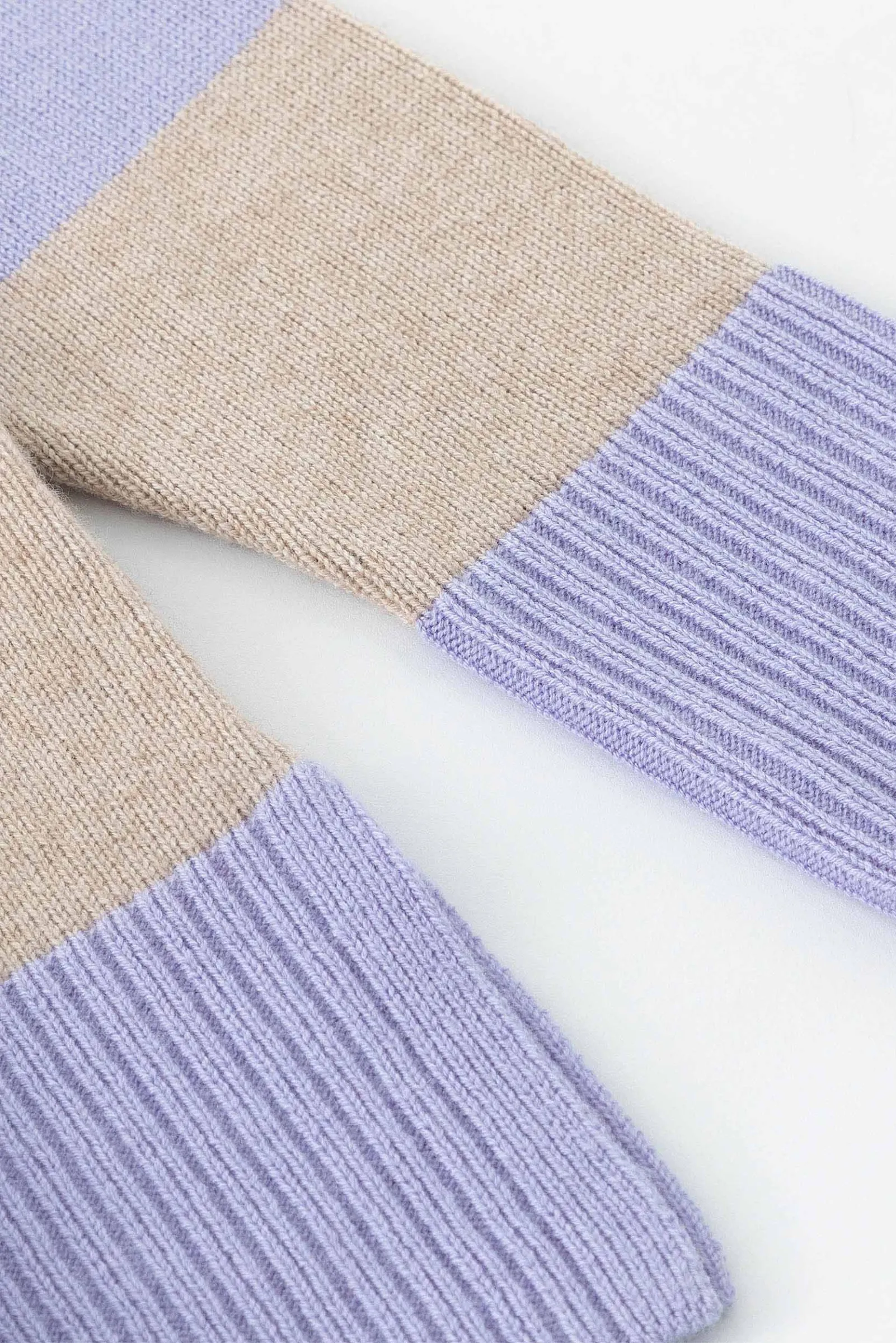 Cashmere Blend Striped Jumper N.06  - Champagne/Iris