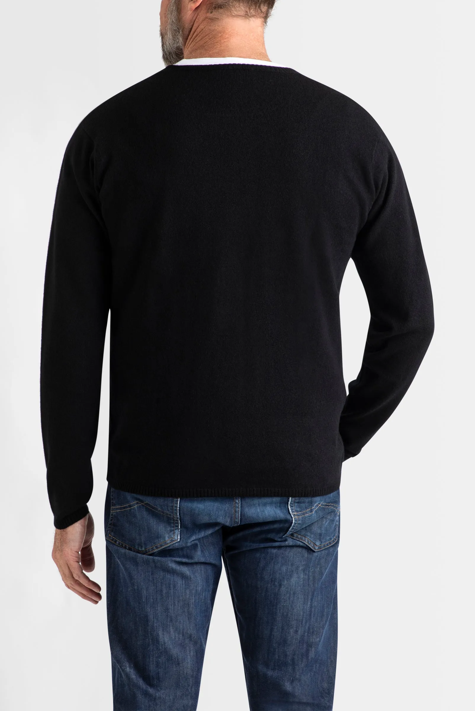 Cashmere Mens Crew Neck in Black