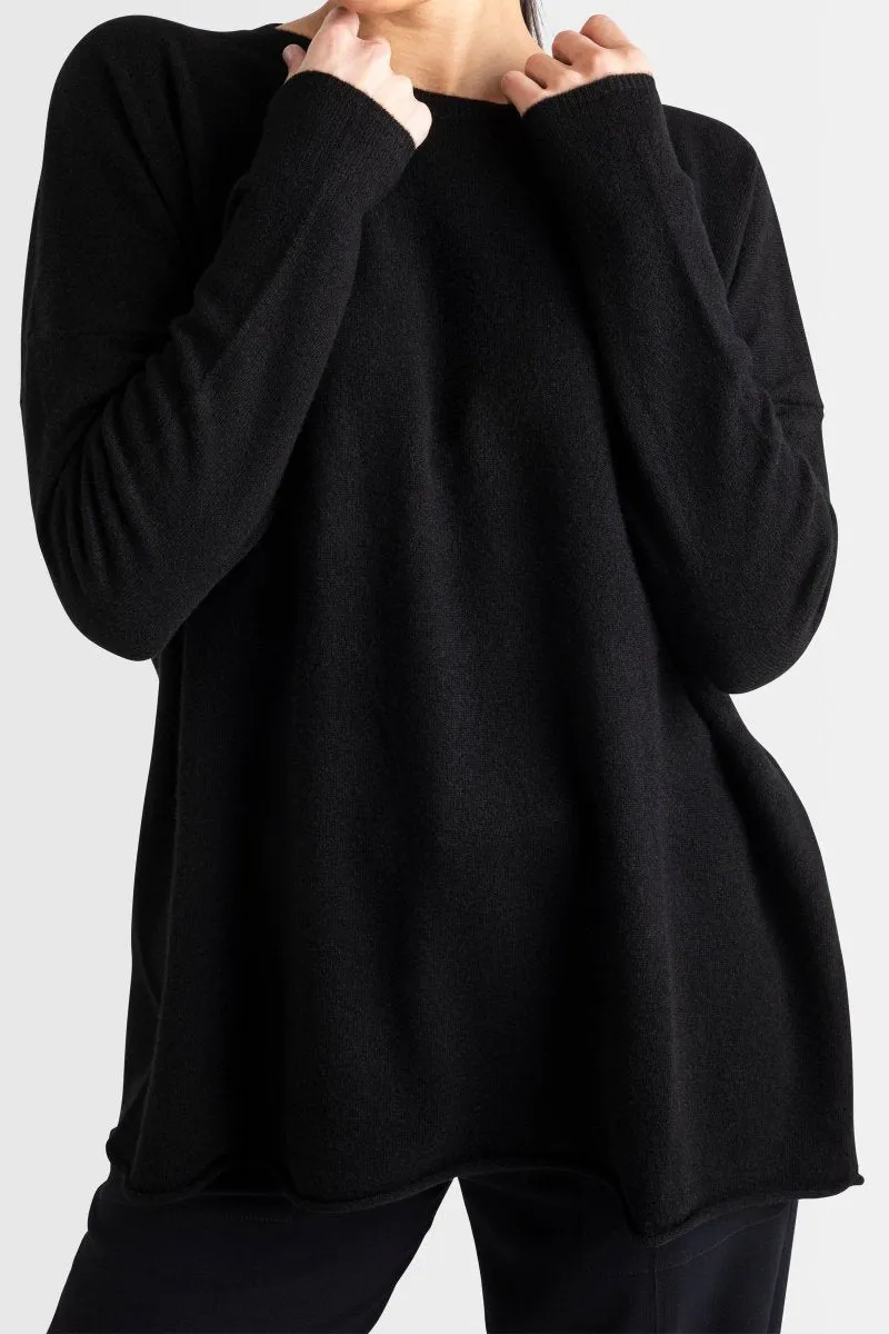 Cashmere Rachel Oversized Knit in Black