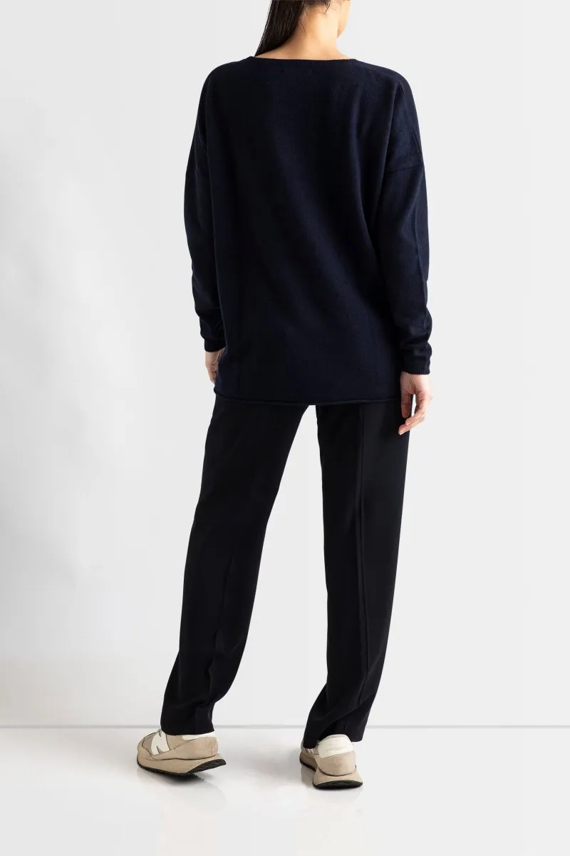 Cashmere Rachel Oversized Knit in Ink