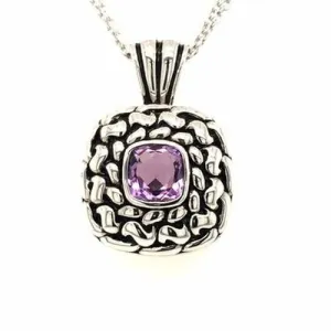 Celtic Amethyst Aran Design Necklace