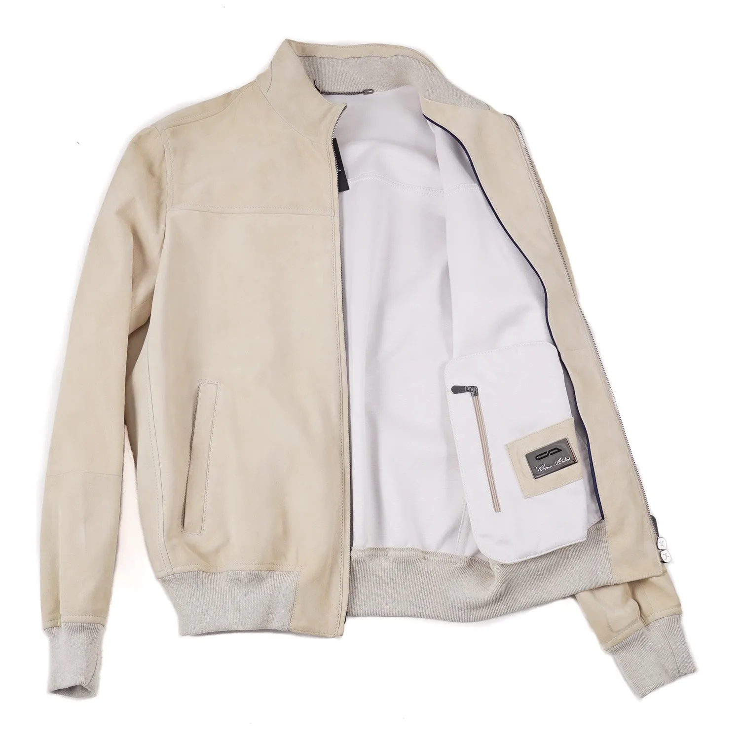 Cesare Attolini Nappa Suede Bomber Jacket