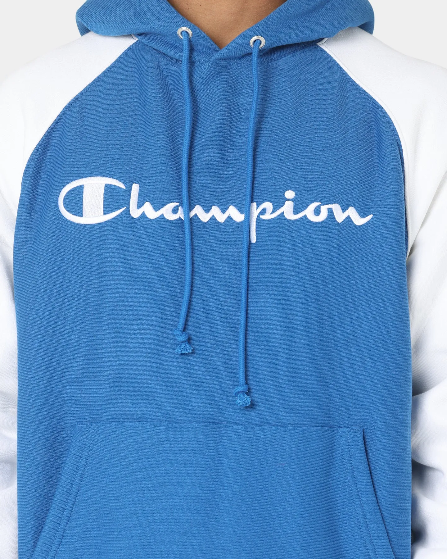 Champion Reverse Weave Raglan Hoodie Living In Blue