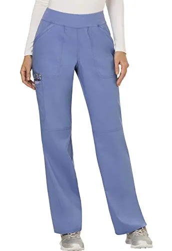 Cherokee WW110P Women's Mid Rise Straight Leg Pull-on Pant Petite