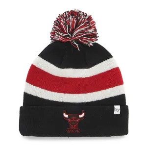 Chicago Bulls 47 Brand Tri-Tone Breakaway Retro 1984 Cuffed Poof Beanie Hat Cap