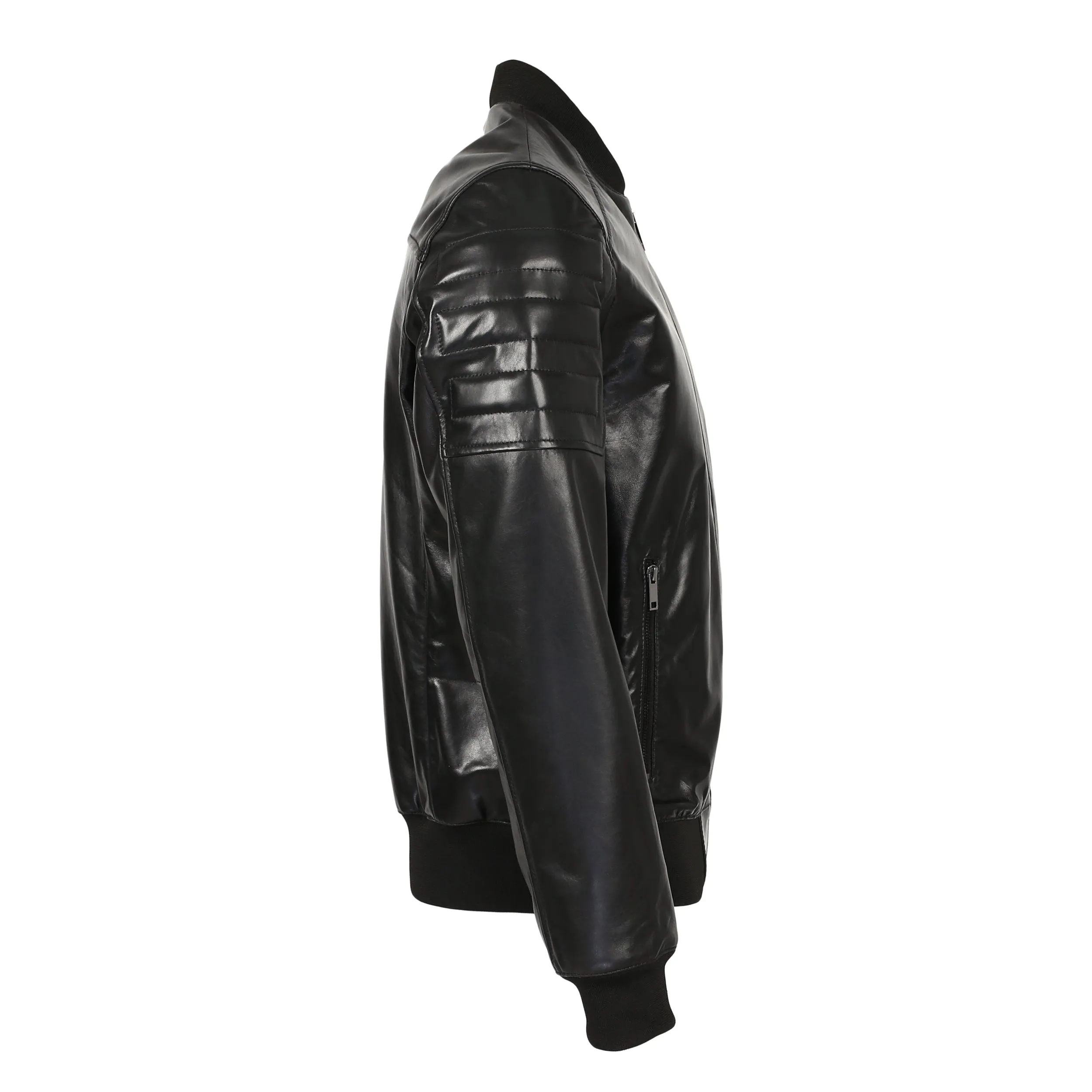 Cicero Men's New Zealand Leather Bomber Jacket