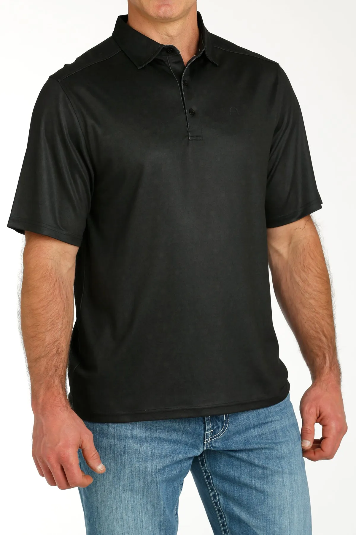 Cinch Men's Arenaflex Short Sleeve Polo in Black